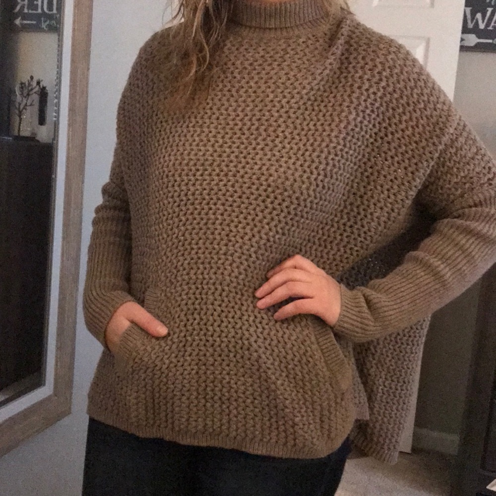 Tan turtleneck sweater
